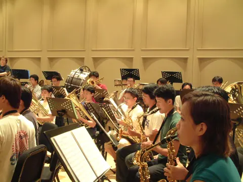 上低音號與薩克斯風彩排